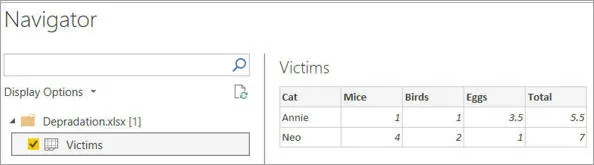 Loading Excel data