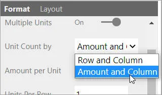 Amount and Column