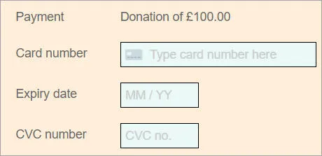 Split payment form