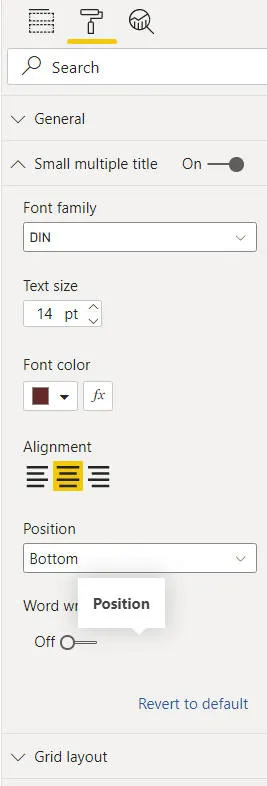 Small multiple title properties