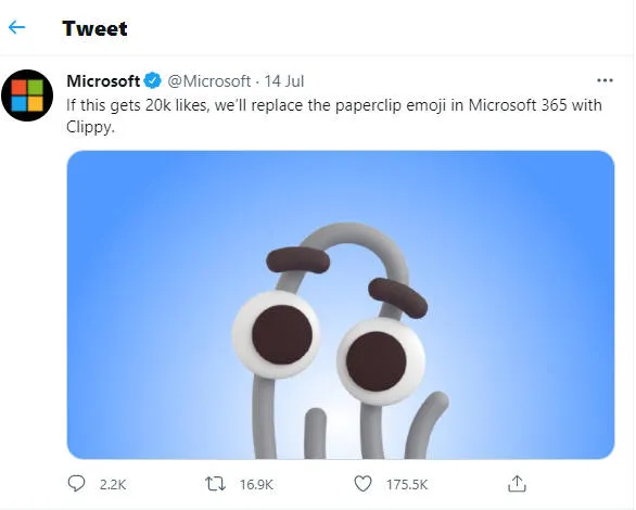 Clippy tweet