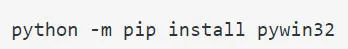 Installing pywin32