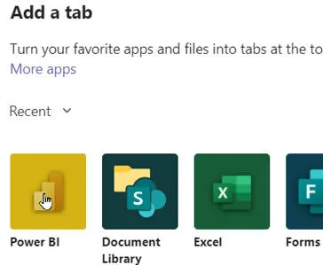 Power BI tab