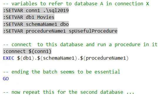 Variables for connection