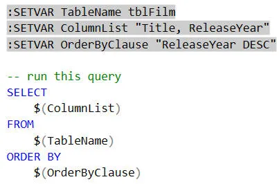 Parametrised query