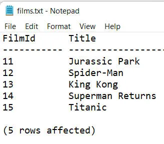 Final rows