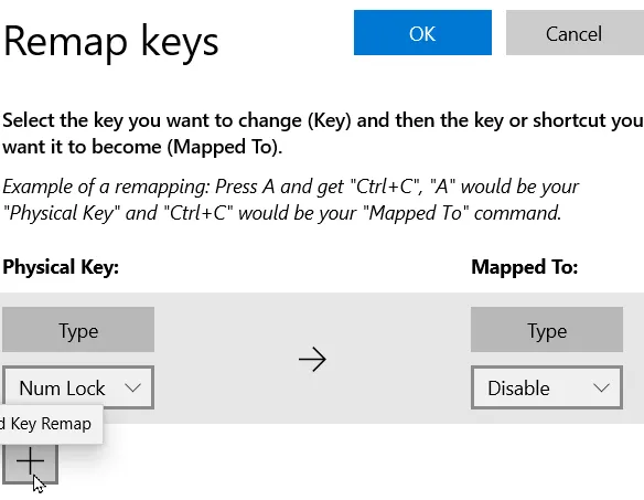 Unmapping a key