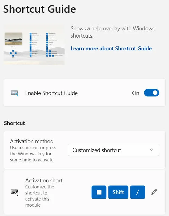 The shortcut guide