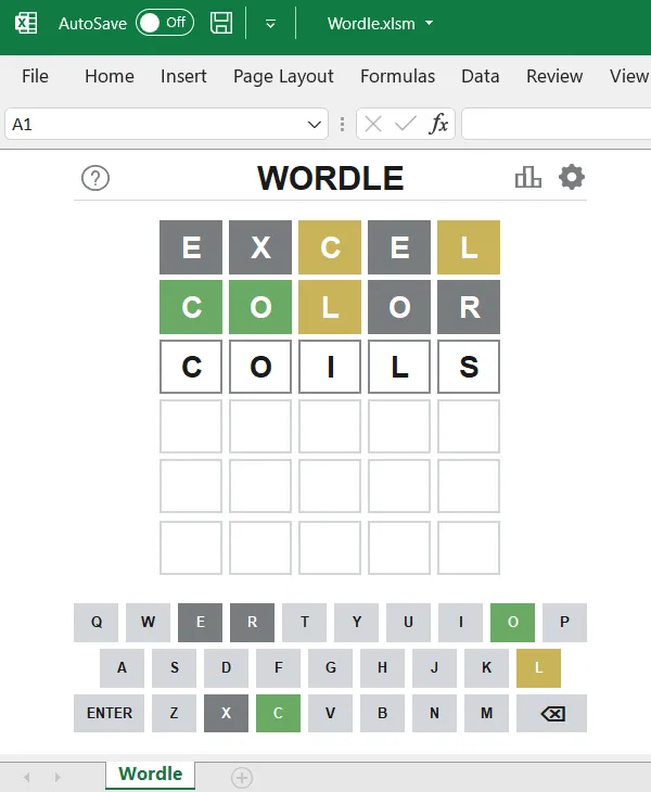 Excel VBA Wordle