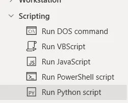 Python script action