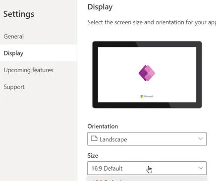 New Settings box