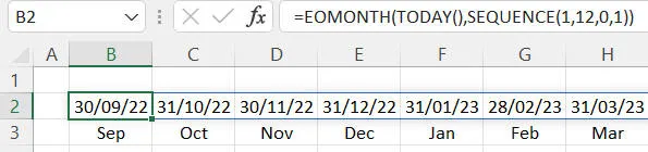 Syntax of formula giving headers