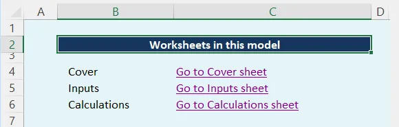 Hyperlinks to sheets