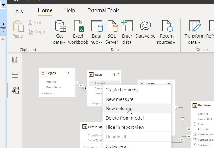 Inserting a column