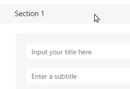 Section title and subtitle