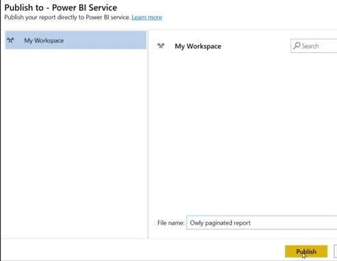 Publishing to Power BI Service