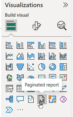 Adding a paginated report visual