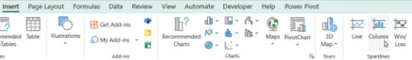 Inserting a sparkline