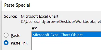 Embedding a chart