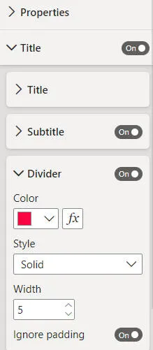 Divider line formatting