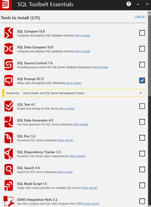 SQL Toolbelt components