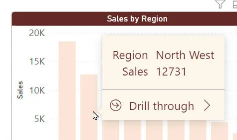 Drill-through menu