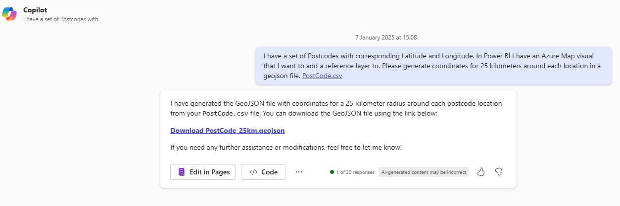 Generated geojson file