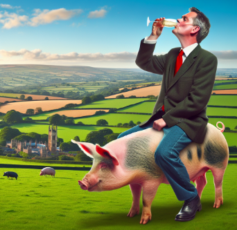 Keir Starmer on a pig