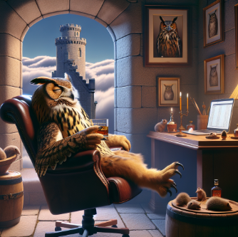 Owl in castle