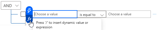 Power Automate condition expression parameters panel