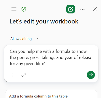 Copilot prompt for Excel Copilot prompt for Excel