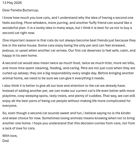 The final letter written The final letter written