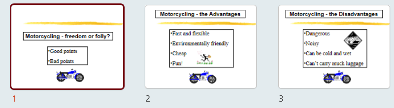 Motorcycle presentation Motorcycle presentation
