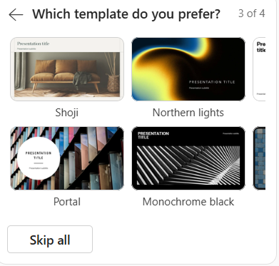 Choosing a template Choosing a template