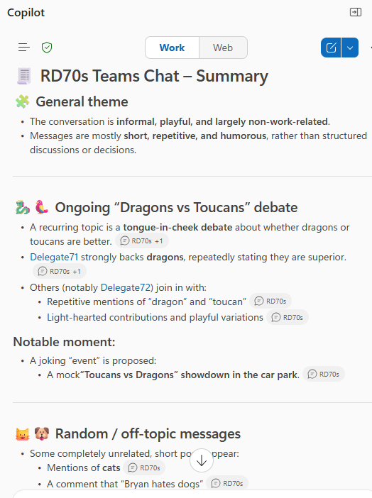 Summary of chat Summary of chat