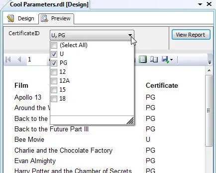 SQL Server Reporting Services 2008 R2 exercise - Parameters (image 1)