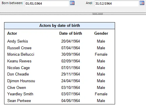 Report Builder 3.0 exercise - Parameters (image 1)