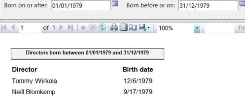 Directors for date parameters