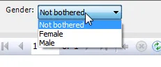 Dropdown of genders