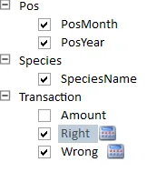 Pivot table fields