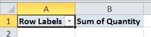 Empty pivot table