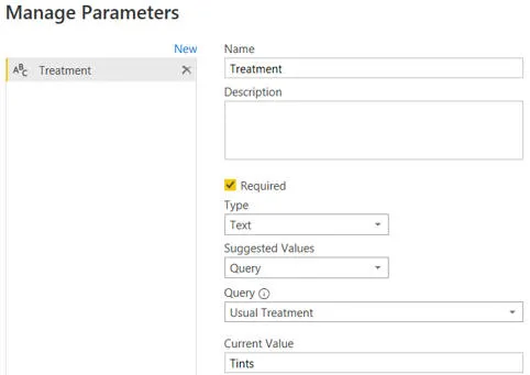 Creating parameter