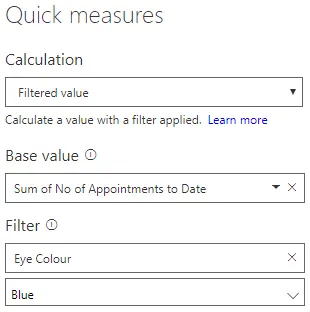 Power BI Filter Quick Measure