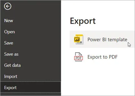 Exporting a template