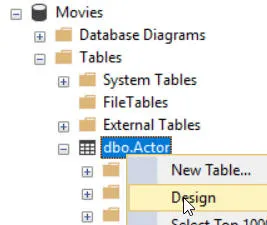 Changing actor table