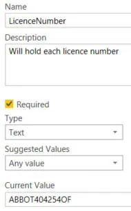 Creating a parameter