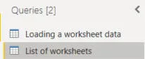 Getting list of worksheets