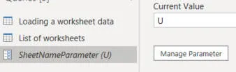 Parameter holding sheet name