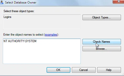 Checking database owner name