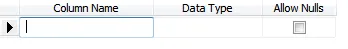 A skeleton SSMS table